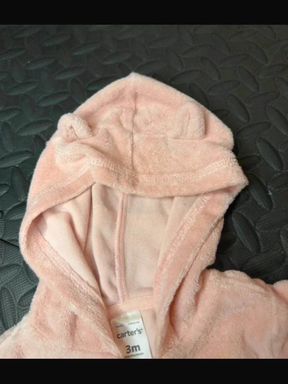3 months Carter's Pink Plush Hooded Jacket & Cat Face Joggers Set